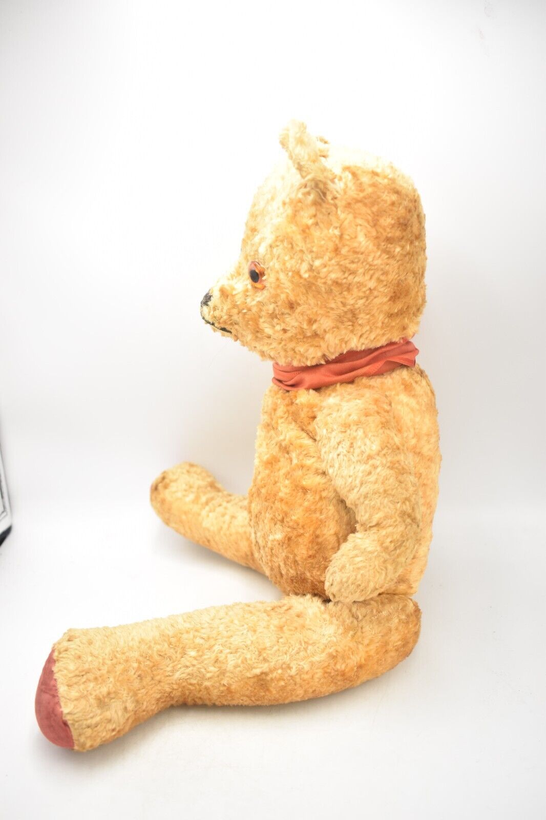 Vintage 1940s Mohair Teddy Bear – Fully Jointed, Wood Wool Stuffed – 54cm
