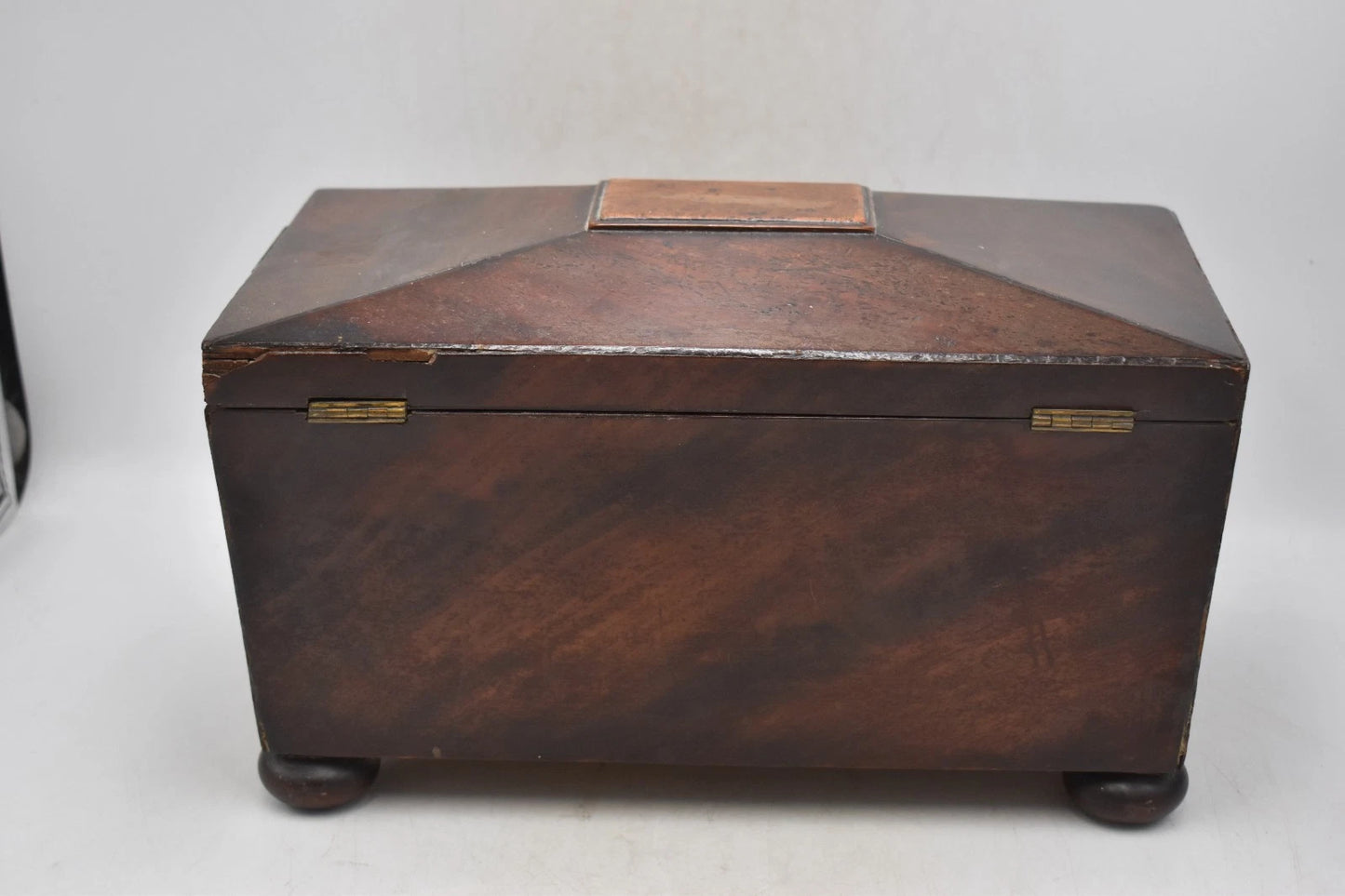 Antique Victorian Rosewood Tea Caddy Sarcophagus Box 30cm x 17cm x 16cm