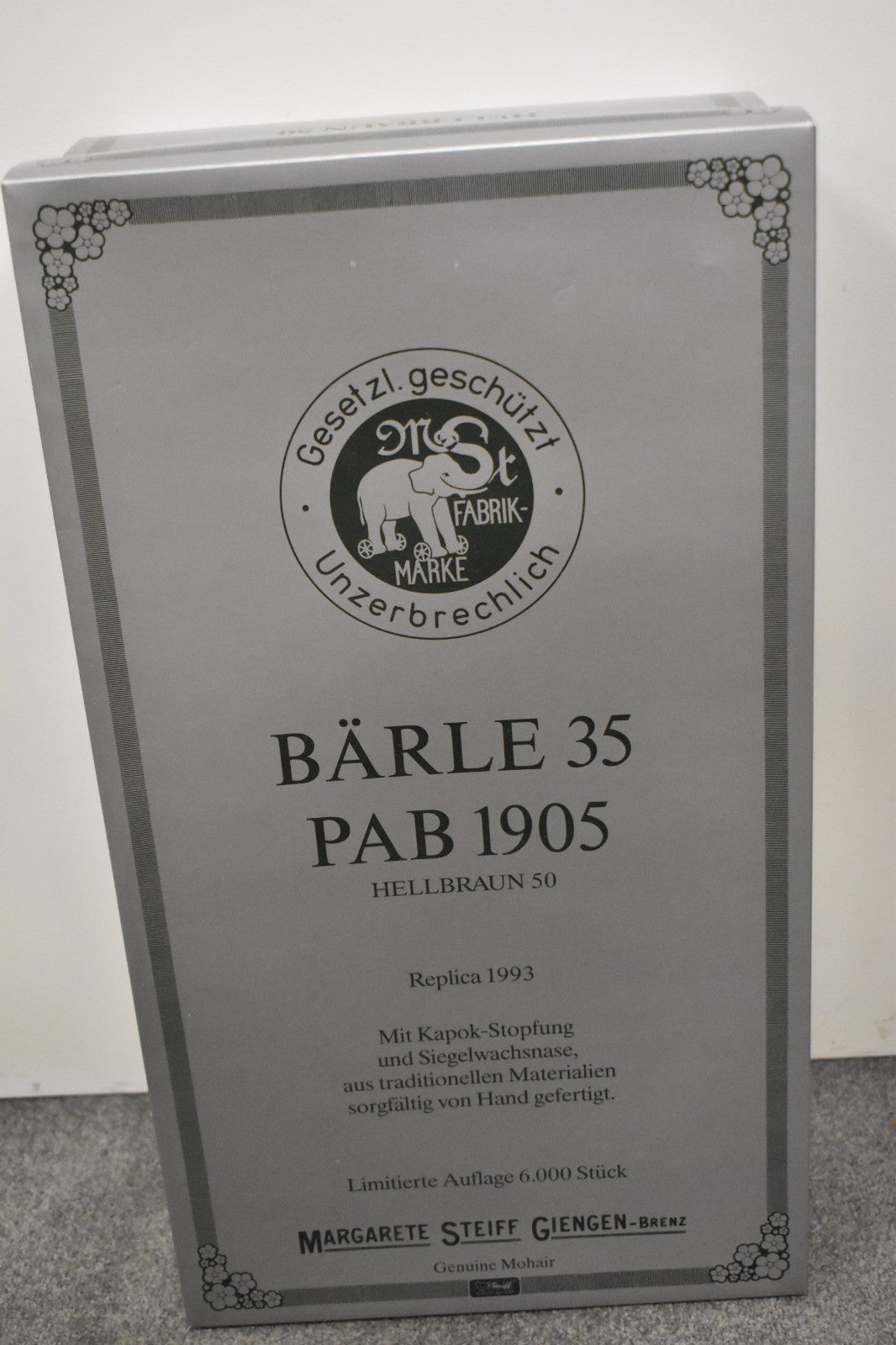 Steiff Barle 35 PB Replica 1905 Teddy Bear 404207 Limited Edition