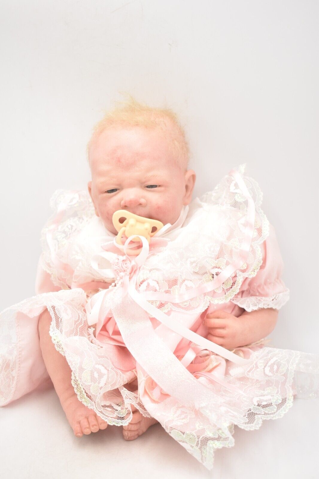 Vintage Reborn Berenguer Baby Girl Doll – Life-Like, Artist-Created, Rooted Hair – 38cm