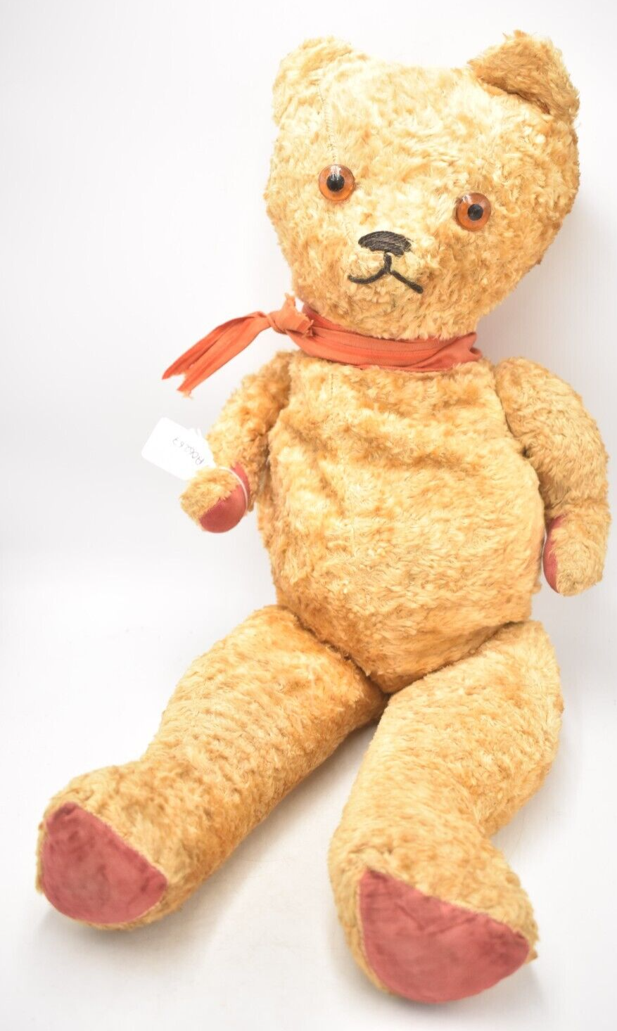 Vintage 1940s Mohair Teddy Bear – Fully Jointed, Wood Wool Stuffed – 54cm
