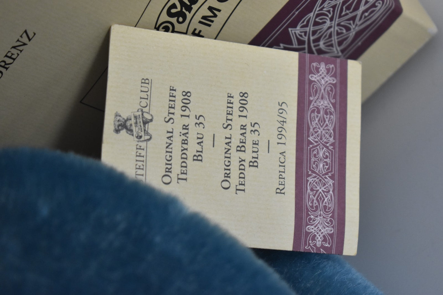 Steiff Club Edition Bear 1994 – 1908 Replica Blue – Limited Edition 420047