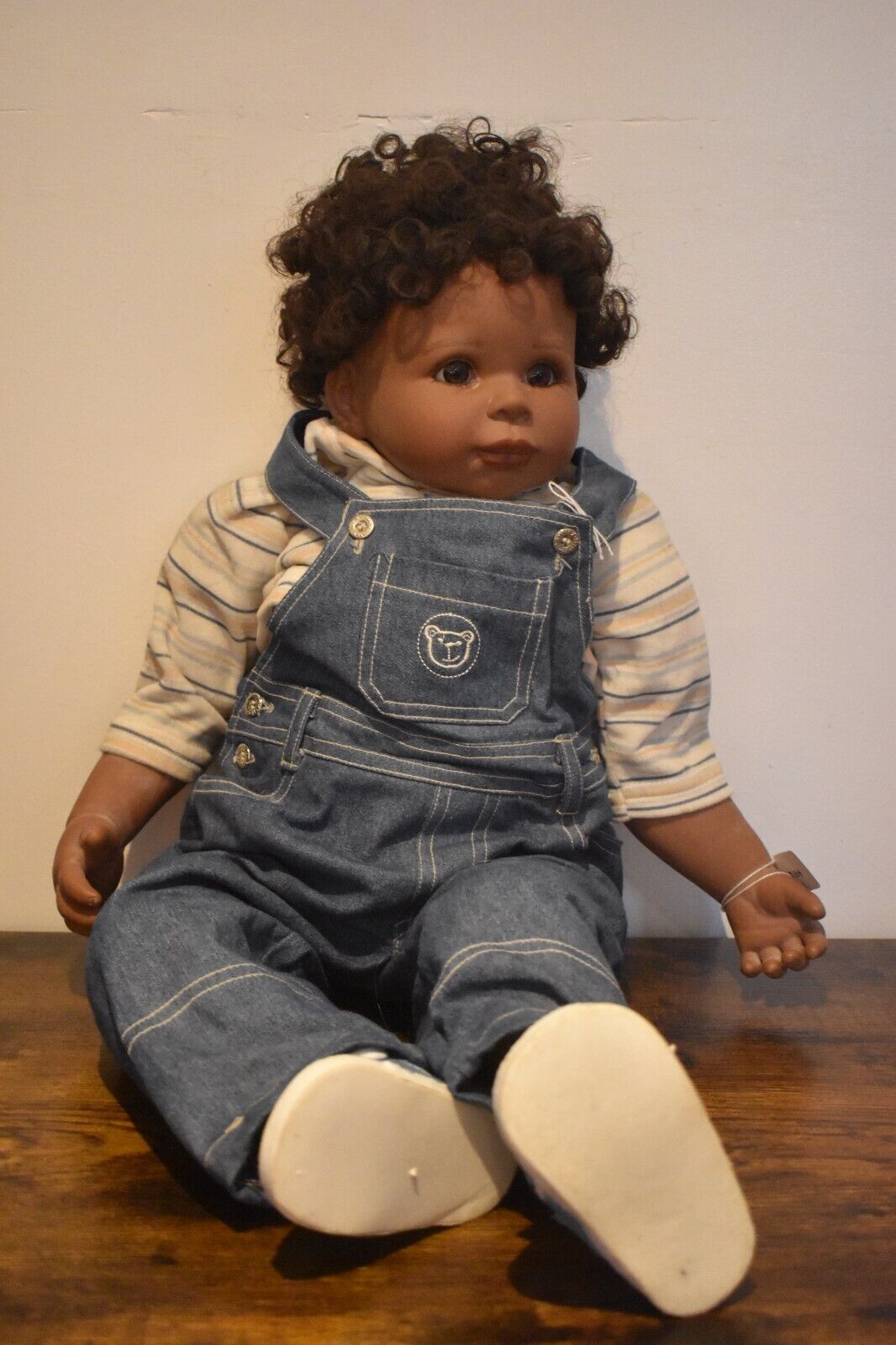 Vintage Monika Peter-Leicht Artist Doll – Jonny, Lifelike Black Toddler, Limited Edition, 70cm
