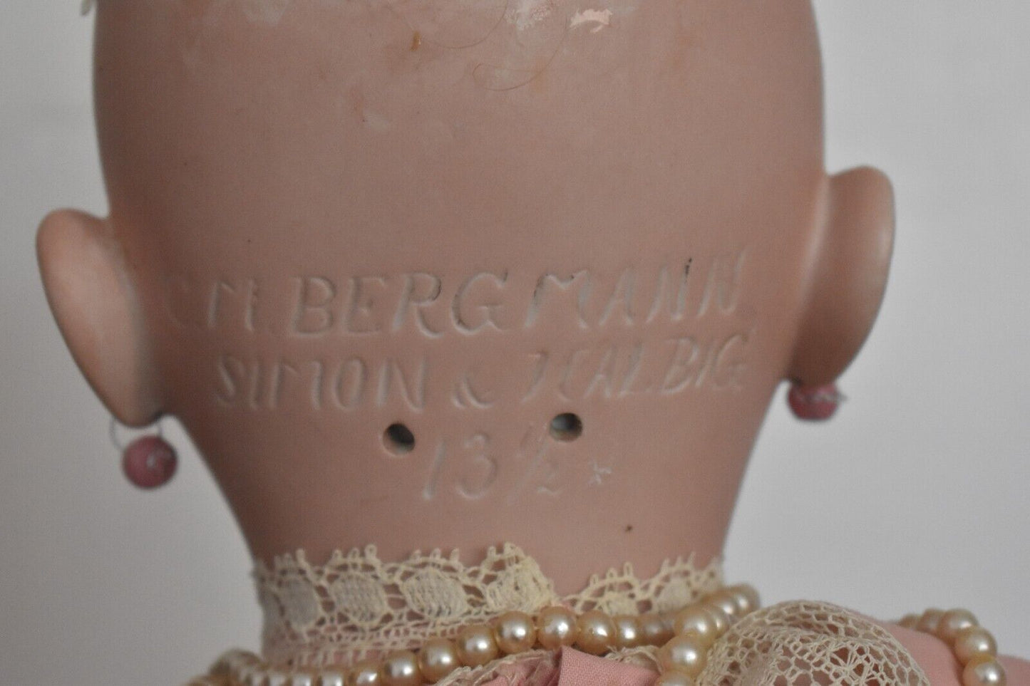 Antique CM Bergmann Simon & Halbig 13 1/2 Bisque Composite Girl Doll