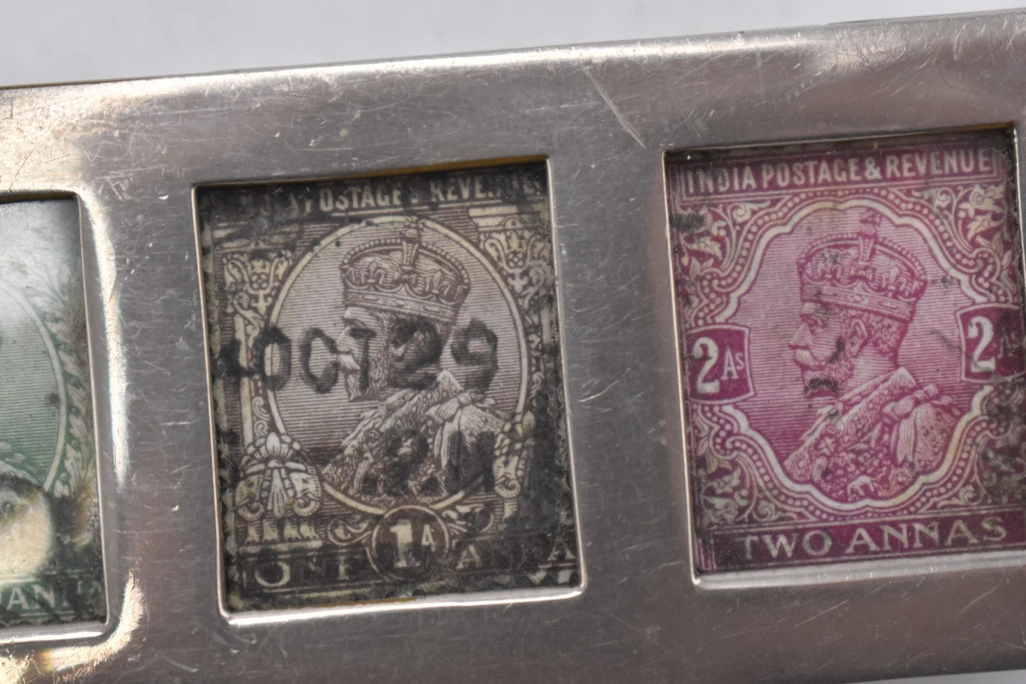 Antique Silver Plated Inter-War Triple Stamp Box