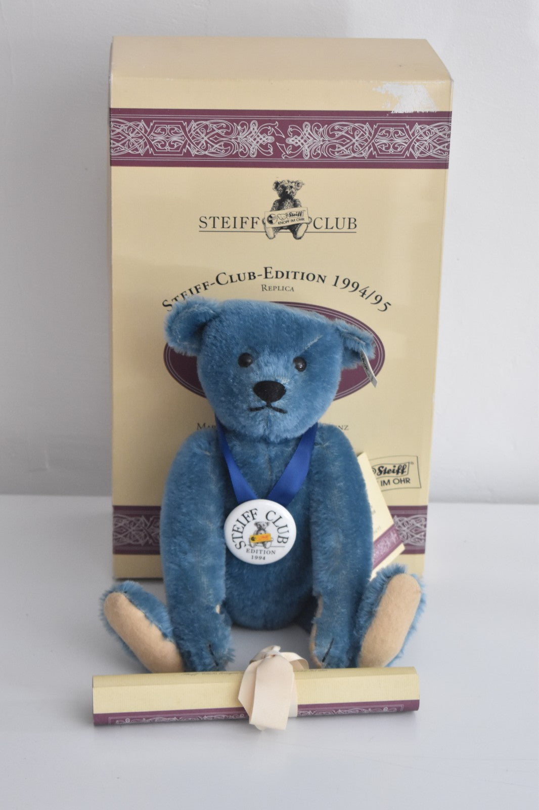Steiff Club Edition Bear 1994 – 1908 Replica Blue – Limited Edition 420047