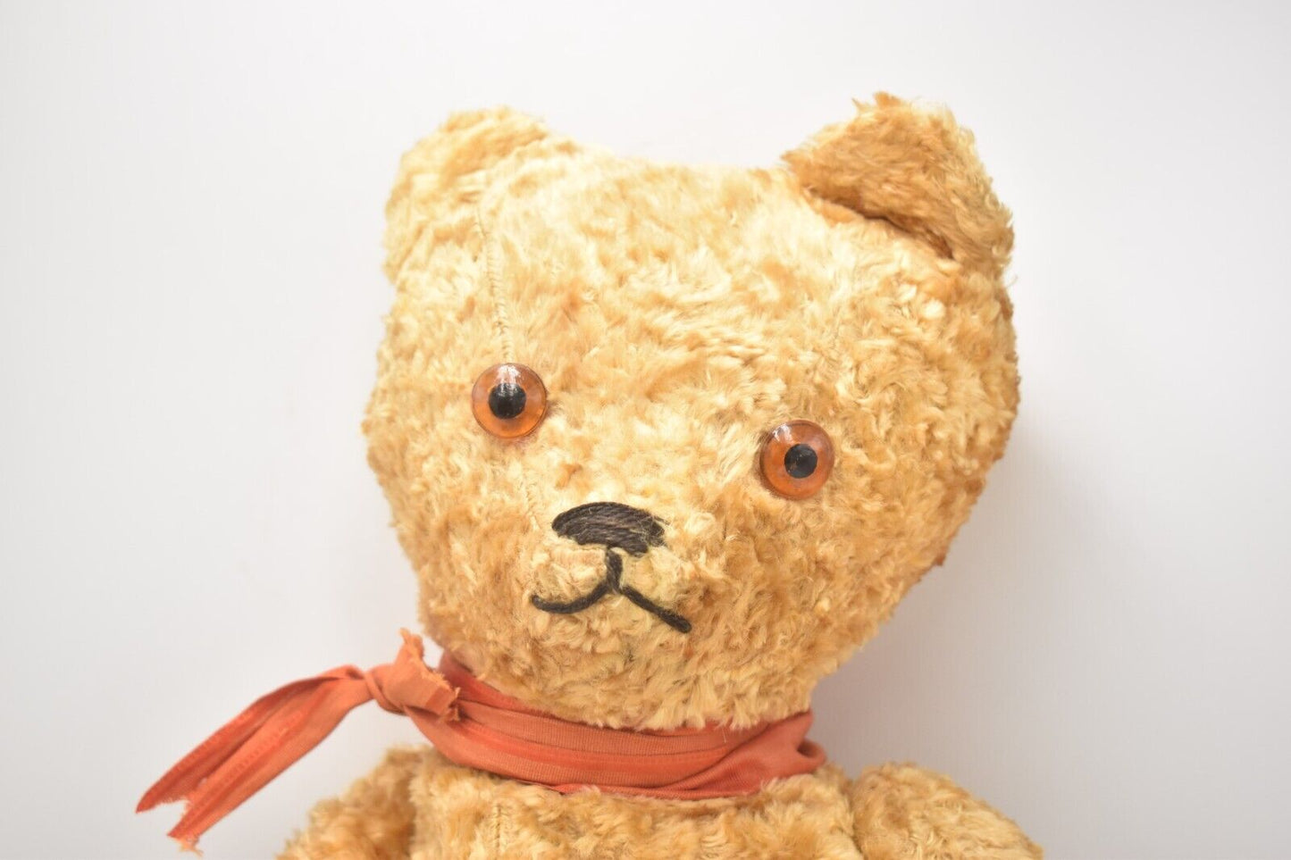 Vintage 1940s Mohair Teddy Bear – Fully Jointed, Wood Wool Stuffed – 54cm