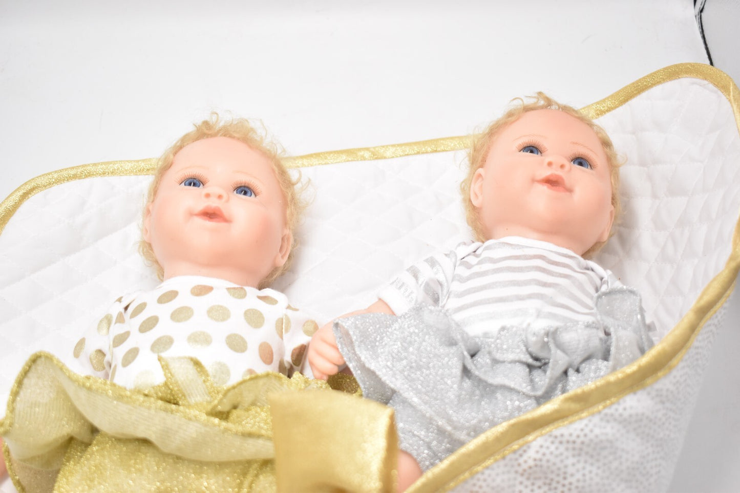 Vintage Ashton-Drake “Silver and Gold Twins” Baby Girl Doll Set by Linda Murray