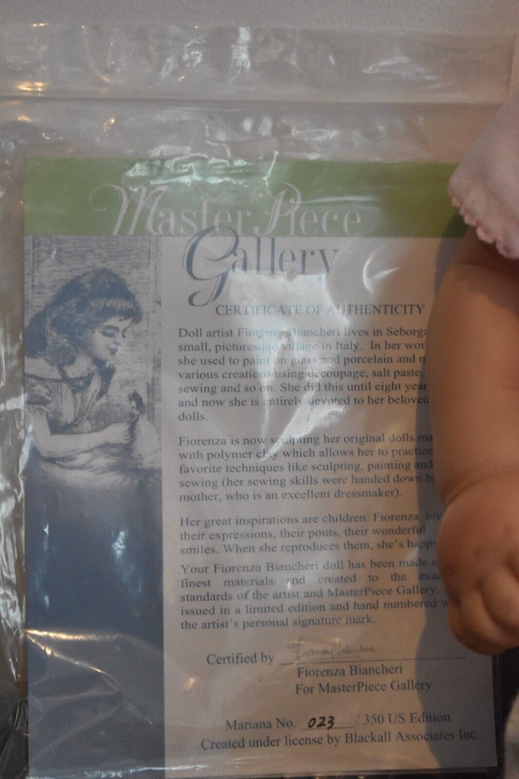 Masterpiece Doll Mariana by Fiorenza Biancheri Life Like Doll Limited Edition