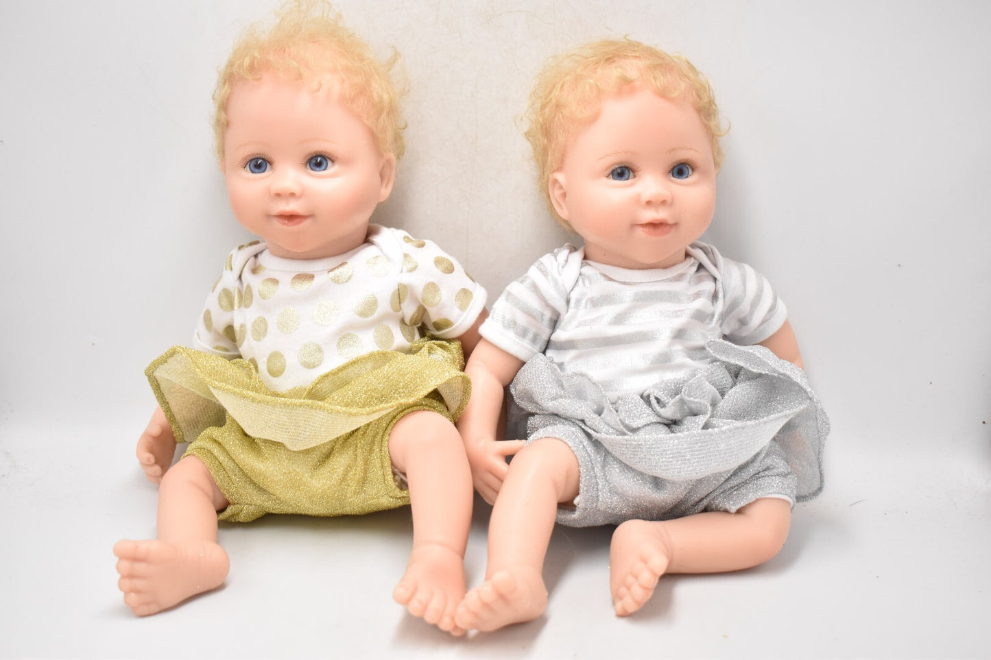 Vintage Ashton-Drake “Silver and Gold Twins” Baby Girl Doll Set by Linda Murray