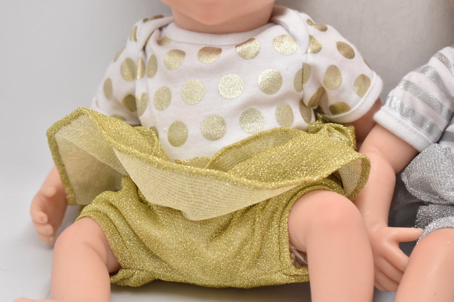 Vintage Ashton-Drake “Silver and Gold Twins” Baby Girl Doll Set by Linda Murray