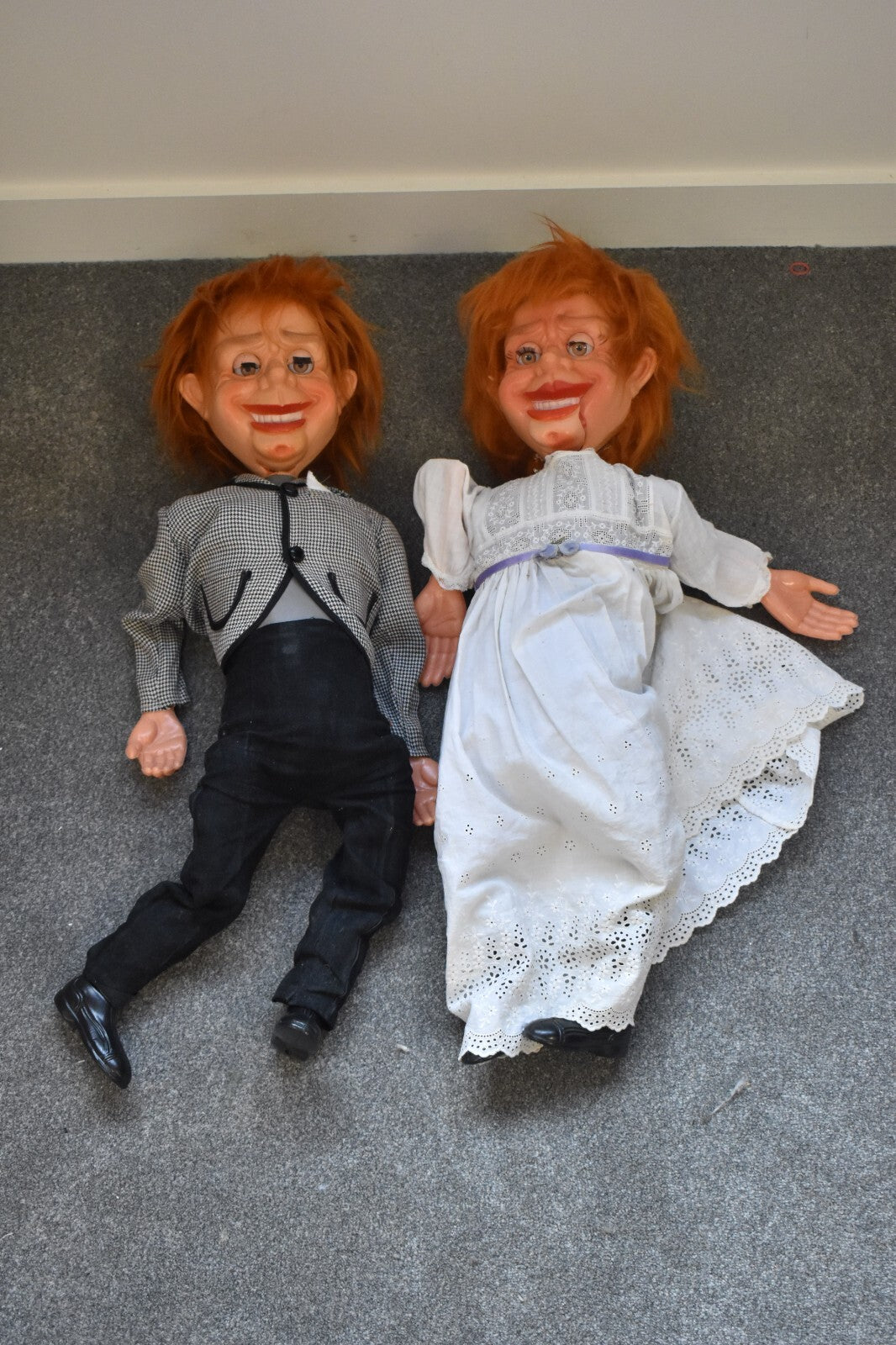 Vintage 1970s Mr & Mrs Parlanchin Ventriloquist Dummies