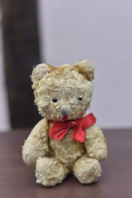 Vintage 1960s European Silk Plush Teddy Bear 16cm, Collectible