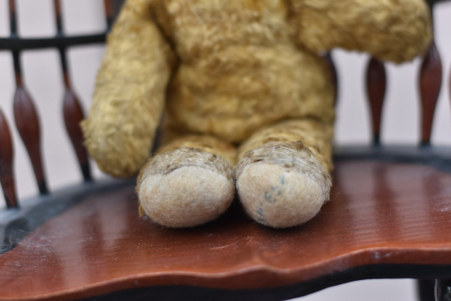 Vintage 1950s European Silk Plush Teddy Bear 26cm, Glass Eyes, Collectible