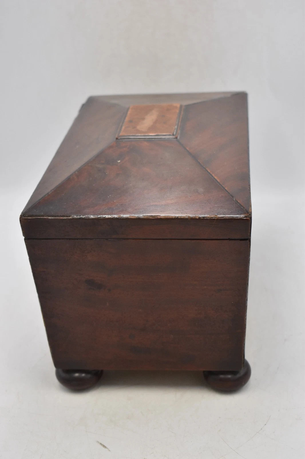 Antique Victorian Rosewood Tea Caddy Sarcophagus Box 30cm x 17cm x 16cm