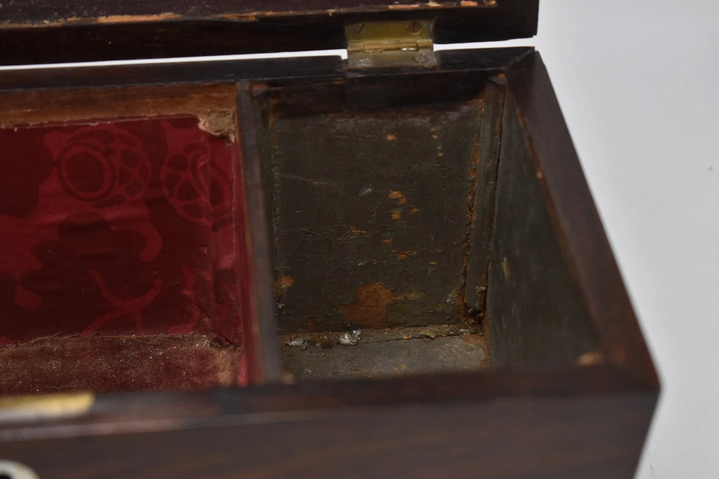 Antique Victorian Rosewood Tea Caddy Sarcophagus Box – 31x14x15cm