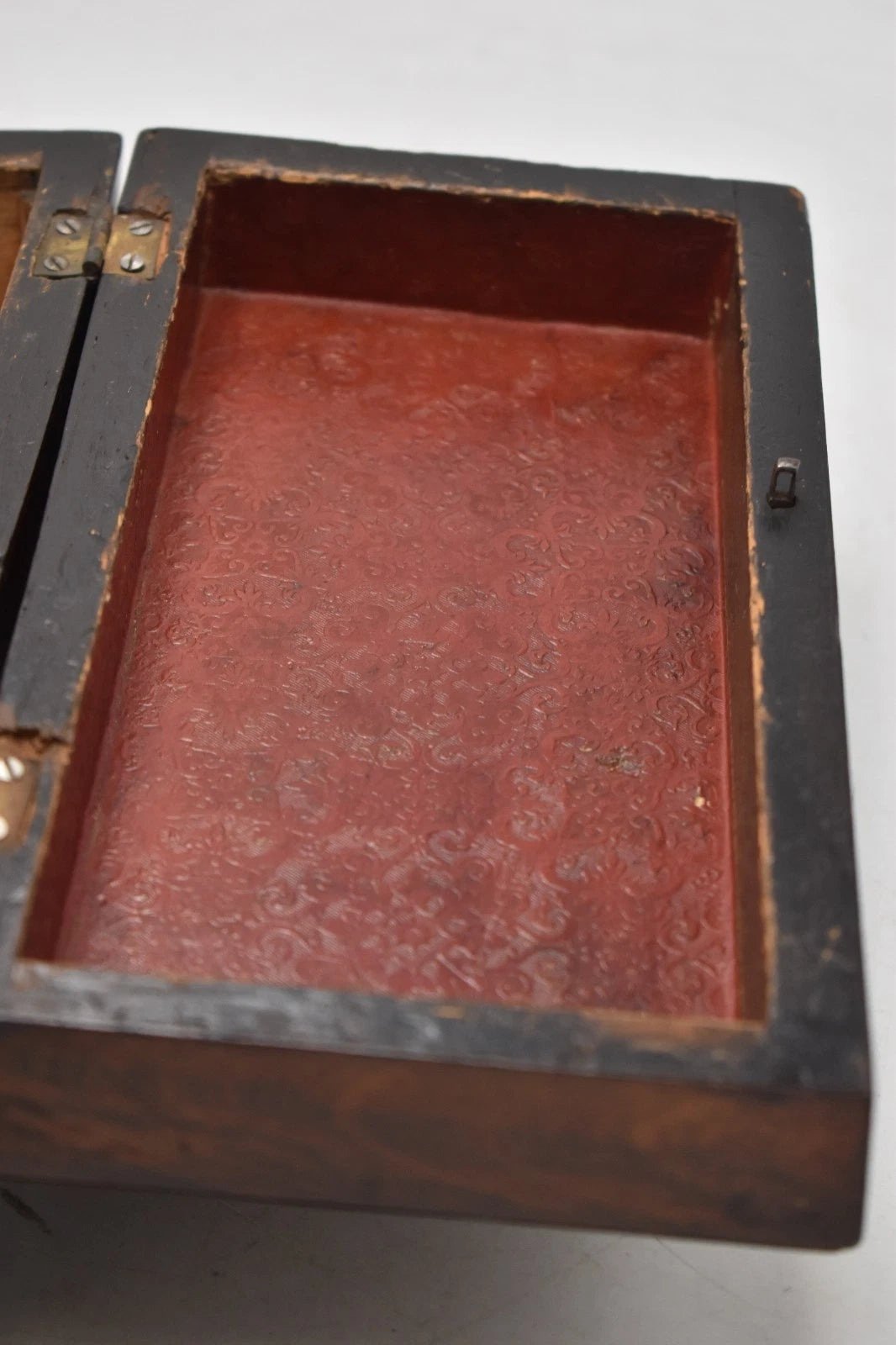 Antique Rosewood Tea Caddy Sarcophagus Shaped 23cm x 12.5cm x 11.5cm