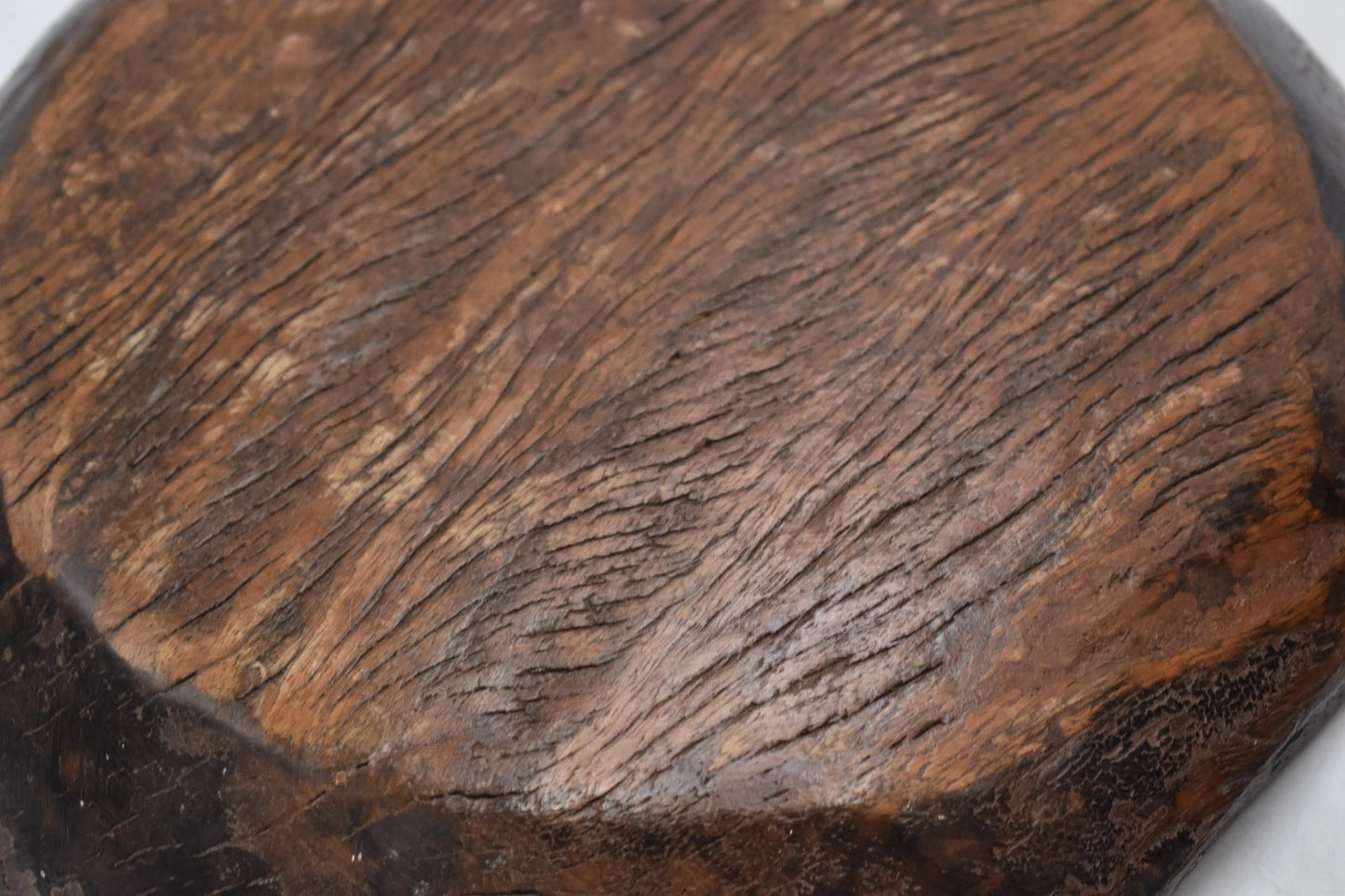 Antique Wooden Round Dough Kneading Parat Bowl – Hand Carved, Original, 40cm