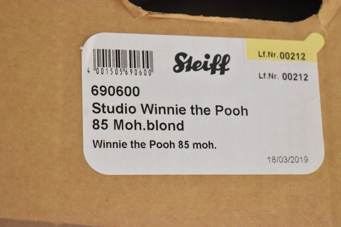 Steiff Disney Studio Winnie the Pooh Limited Edition 212/500 EAN 690600 85cm