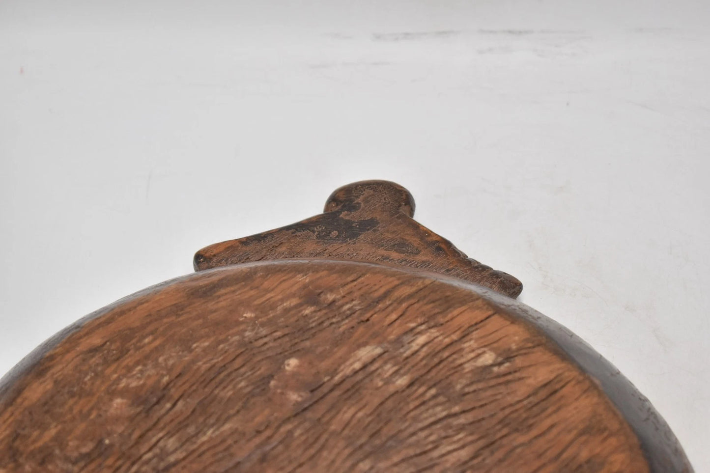 Antique Wooden Round Dough Kneading Parat Bowl – Hand Carved, Original, 40cm