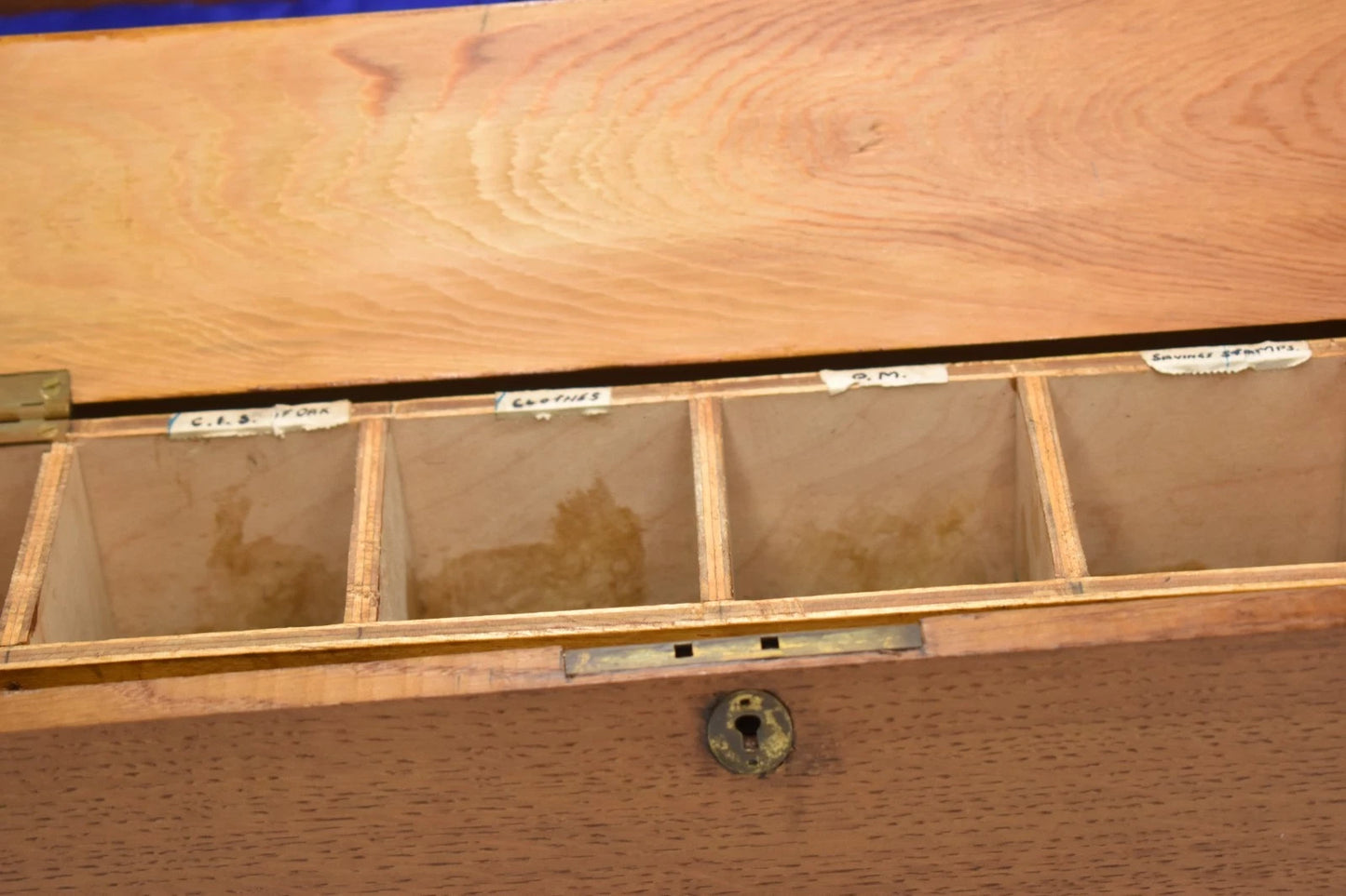 Antique Edwardian Oak Officers Military Campaign Storage Work Box