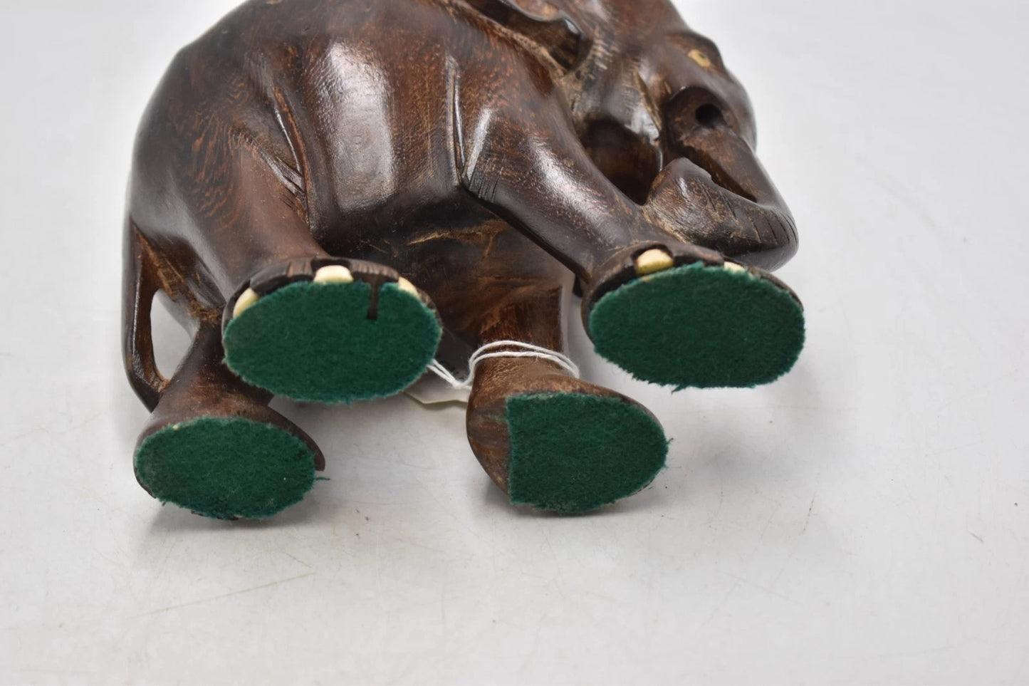 Antique Teak Wooden Elephant Statue Figurine Hand Carved