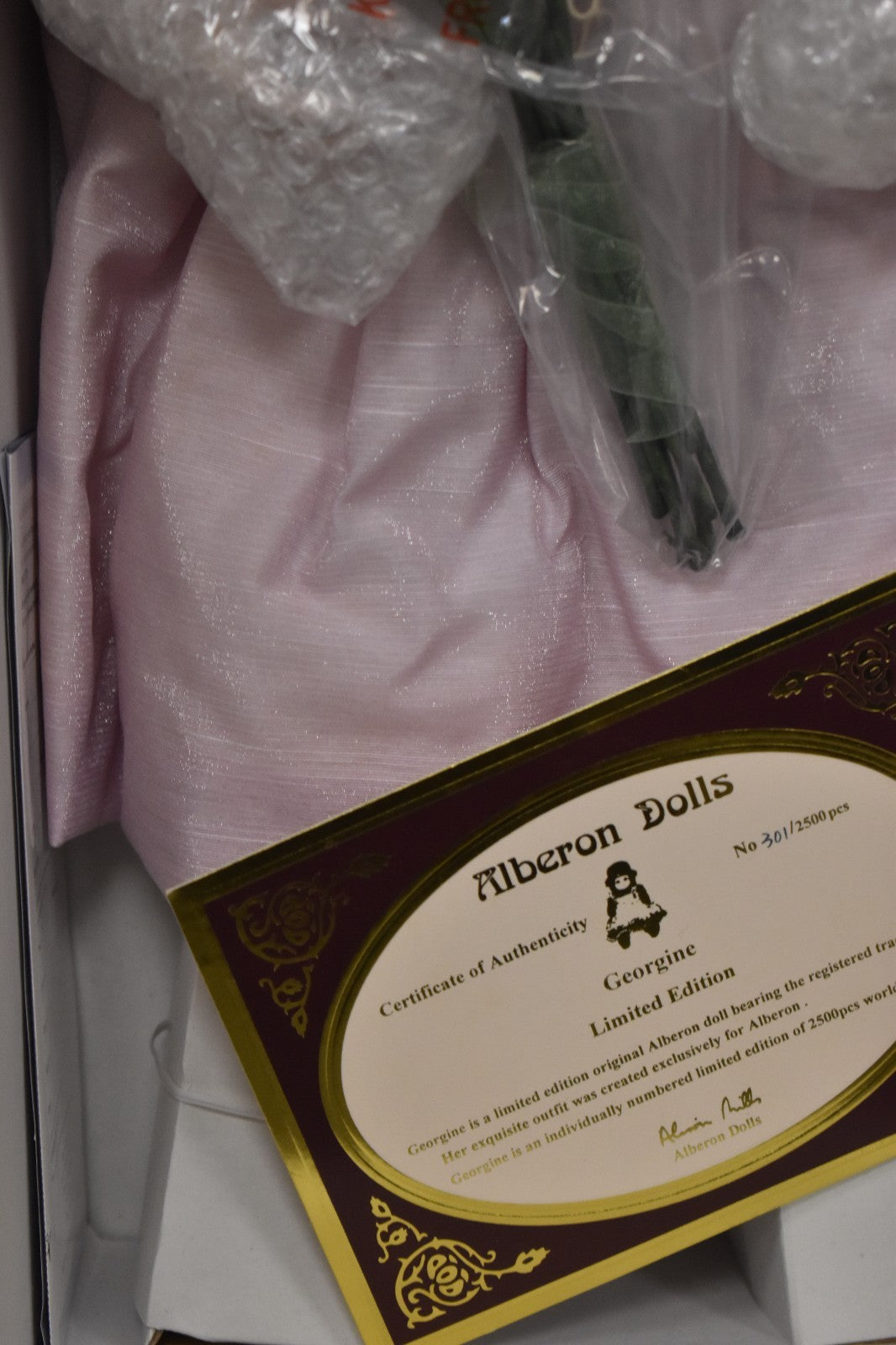 Vintage Alberon Doll Georgine Porcelain Limited Edition 301/2500 Boxed 60cm