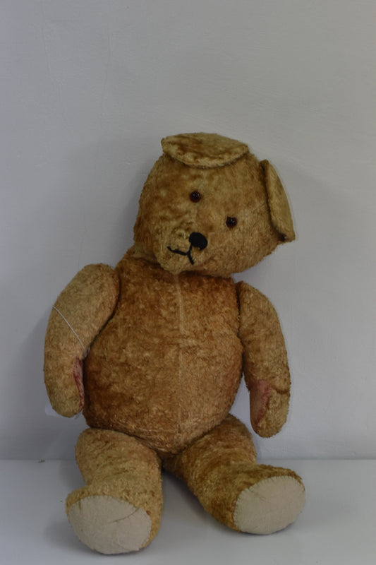 Vintage 1950s European Silk Plush Extra Large Teddy Bear 70cm