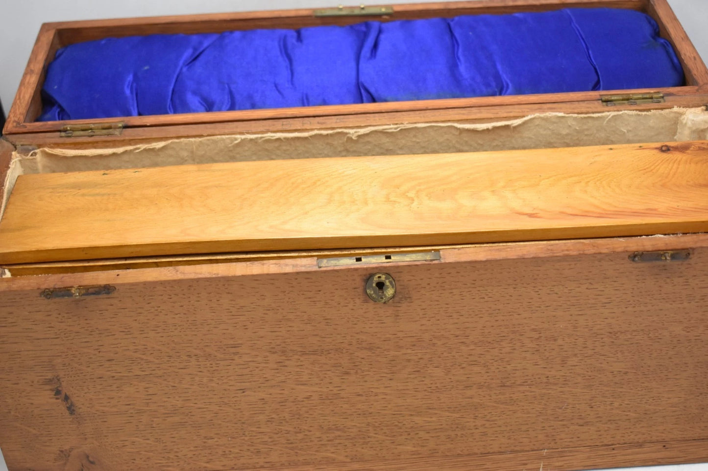 Antique Edwardian Oak Officers Military Campaign Storage Work Box