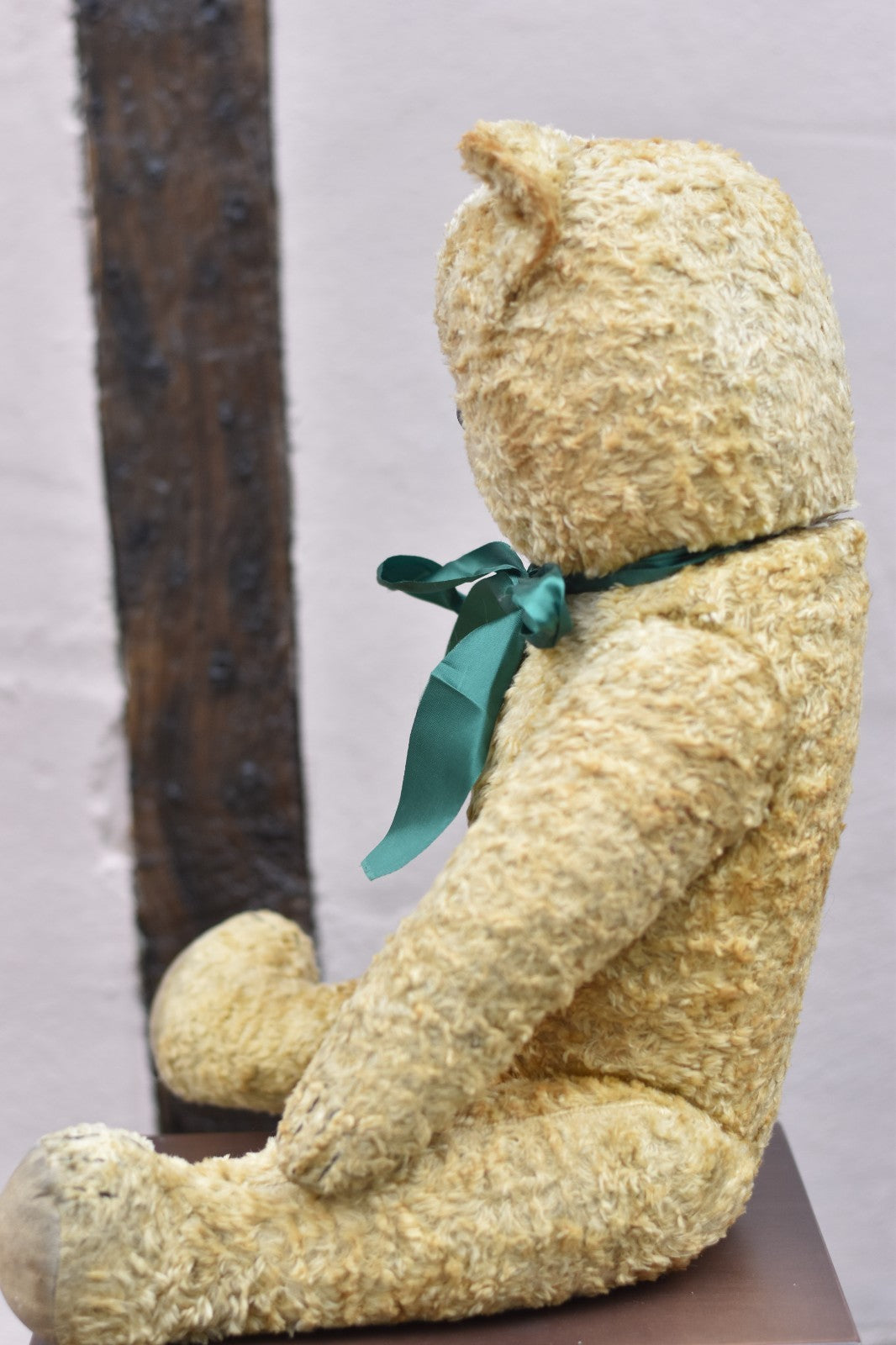 Vintage 1950s Large European Silk Plush Teddy Bear 60cm, Glass Eyes