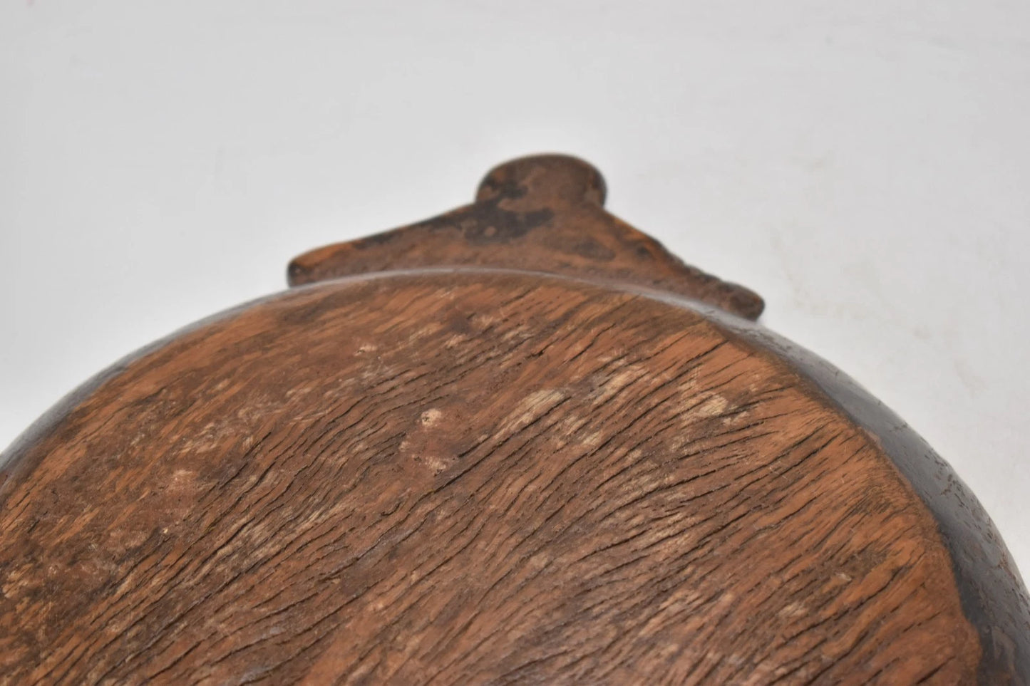 Antique Wooden Round Dough Kneading Parat Bowl – Hand Carved, Original, 40cm