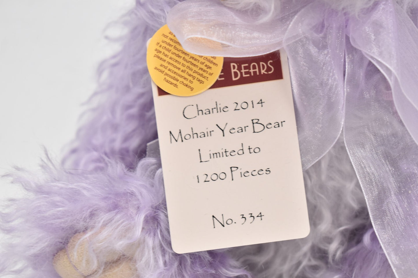 Charlie Bears Charlie 2014 Mohair Year Bear Limited Edition Retired Tagged