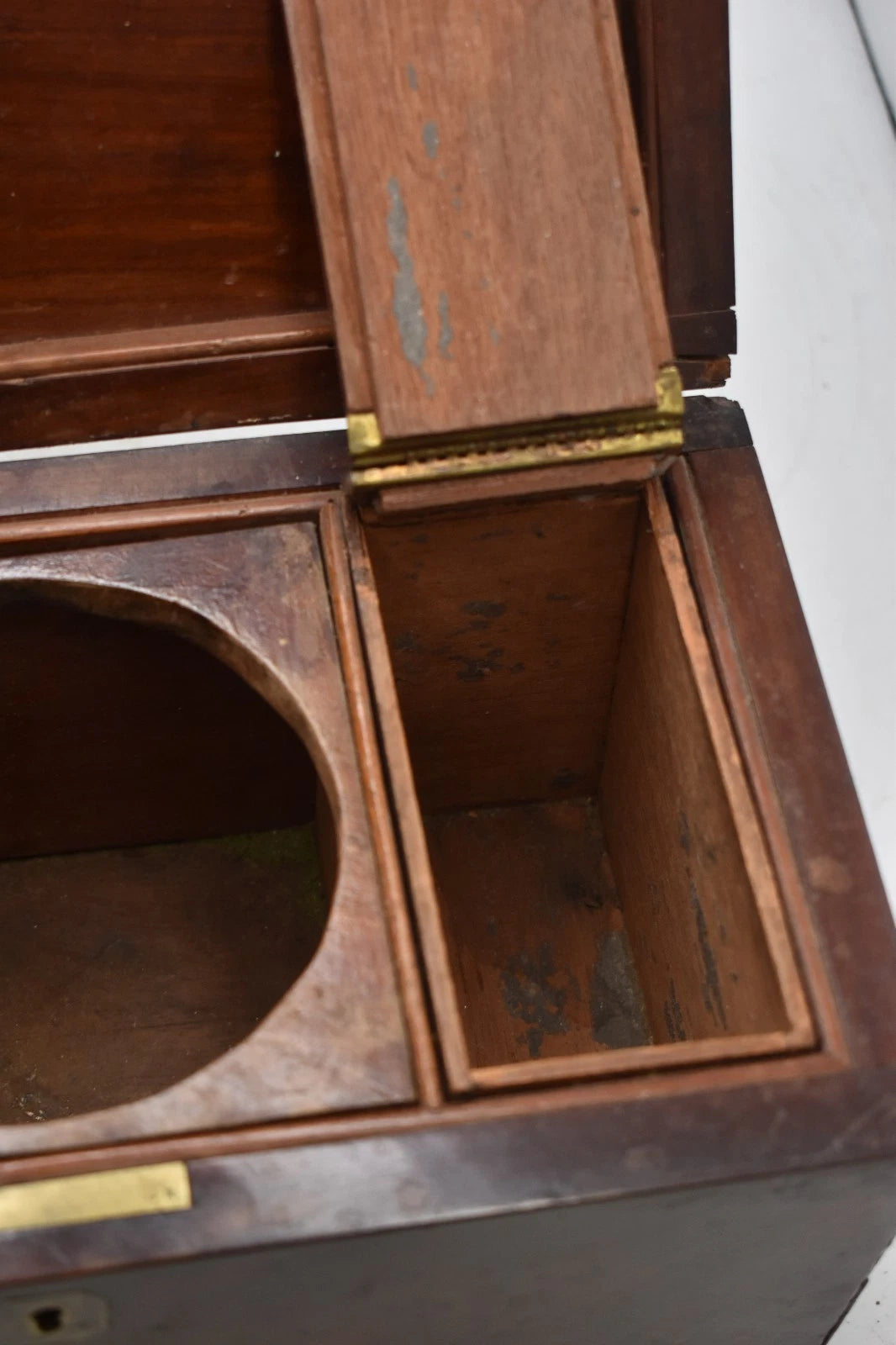 Antique Victorian Rosewood Tea Caddy Sarcophagus Box 30cm x 17cm x 16cm