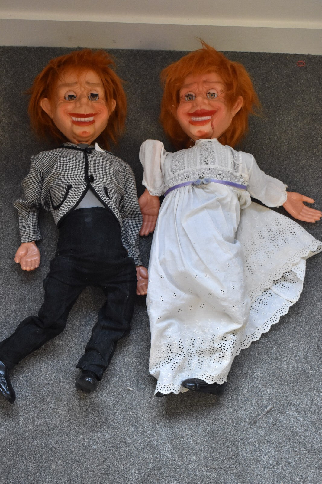 Vintage 1970s Mr & Mrs Parlanchin Ventriloquist Dummies