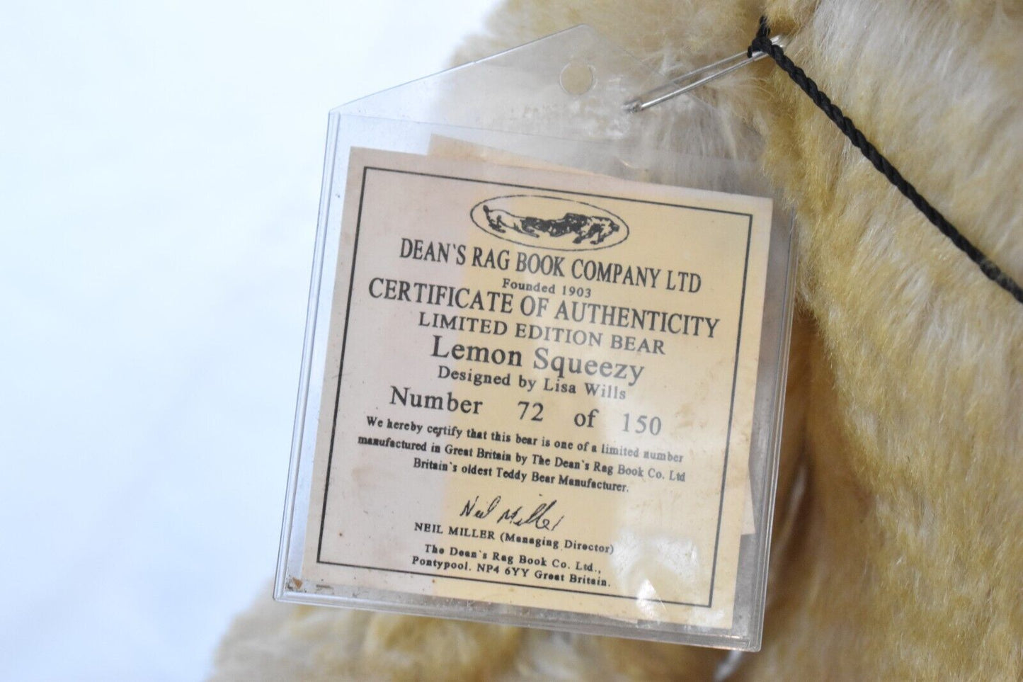 Deans Rag Book Co Lemon Squeezy 60cm Teddy Bear – Artist Showcase by Lisa Wills