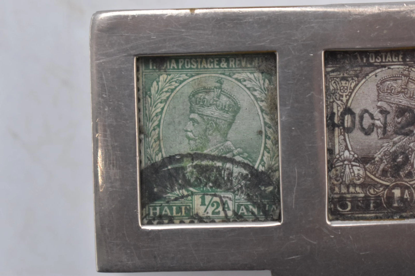 Antique Silver Plated Inter-War Triple Stamp Box