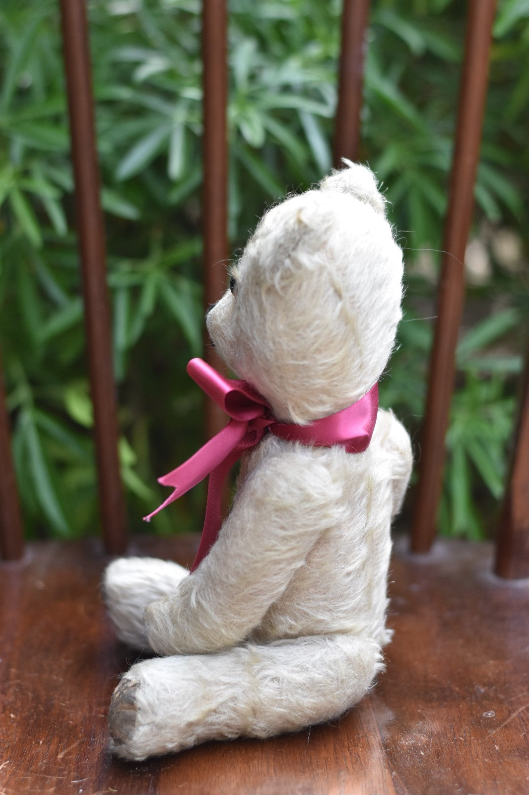 Vintage 1930s English Mohair Teddy Bear 30cm, Fully Jointed, Glass Eyes, Rexine