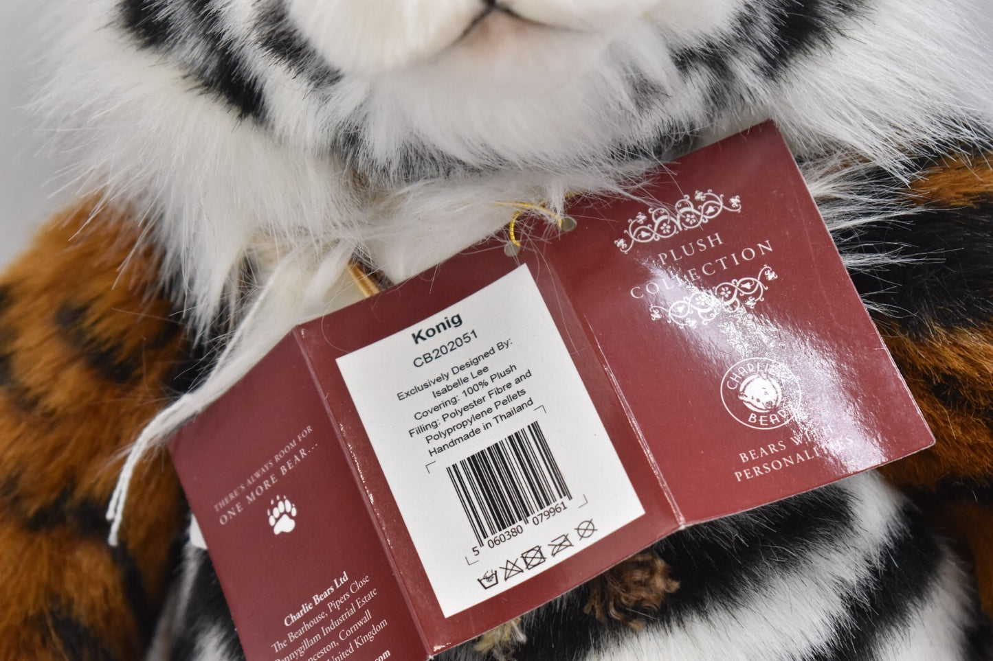 Charlie Bears Konig Tiger Retired Isabelle Lee Tagged