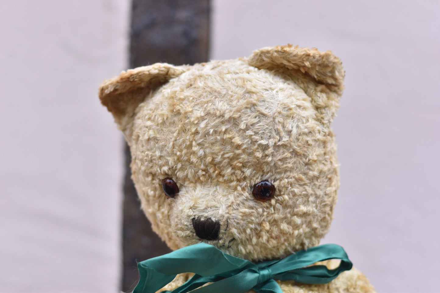 Vintage 1950s Large European Silk Plush Teddy Bear 60cm, Glass Eyes