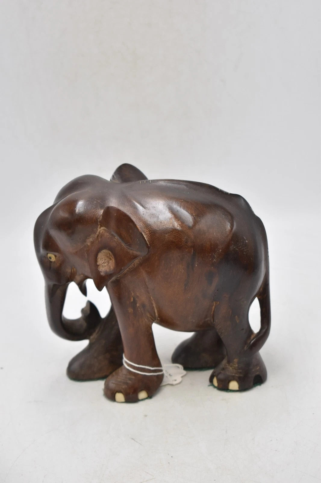 Antique Teak Wooden Elephant Statue Figurine Hand Carved