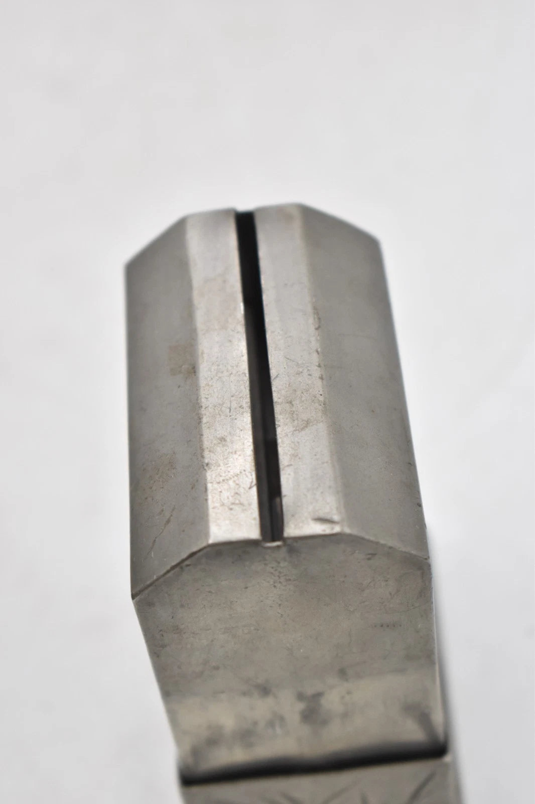 Antique Chinese Kut Hing Pewter Swatow Box Cutting / Dispenser 9cm