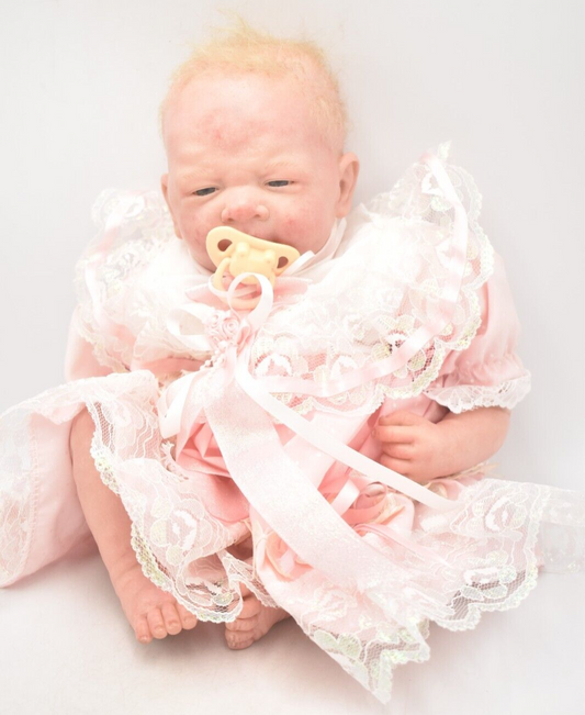 Vintage Reborn Berenguer Baby Girl Doll – Life-Like, Artist-Created, Rooted Hair – 38cm