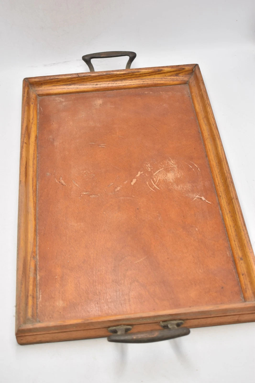 Antique Vintage Large Oak Wooden Serving Tray – Tea Tray, 42x26cm