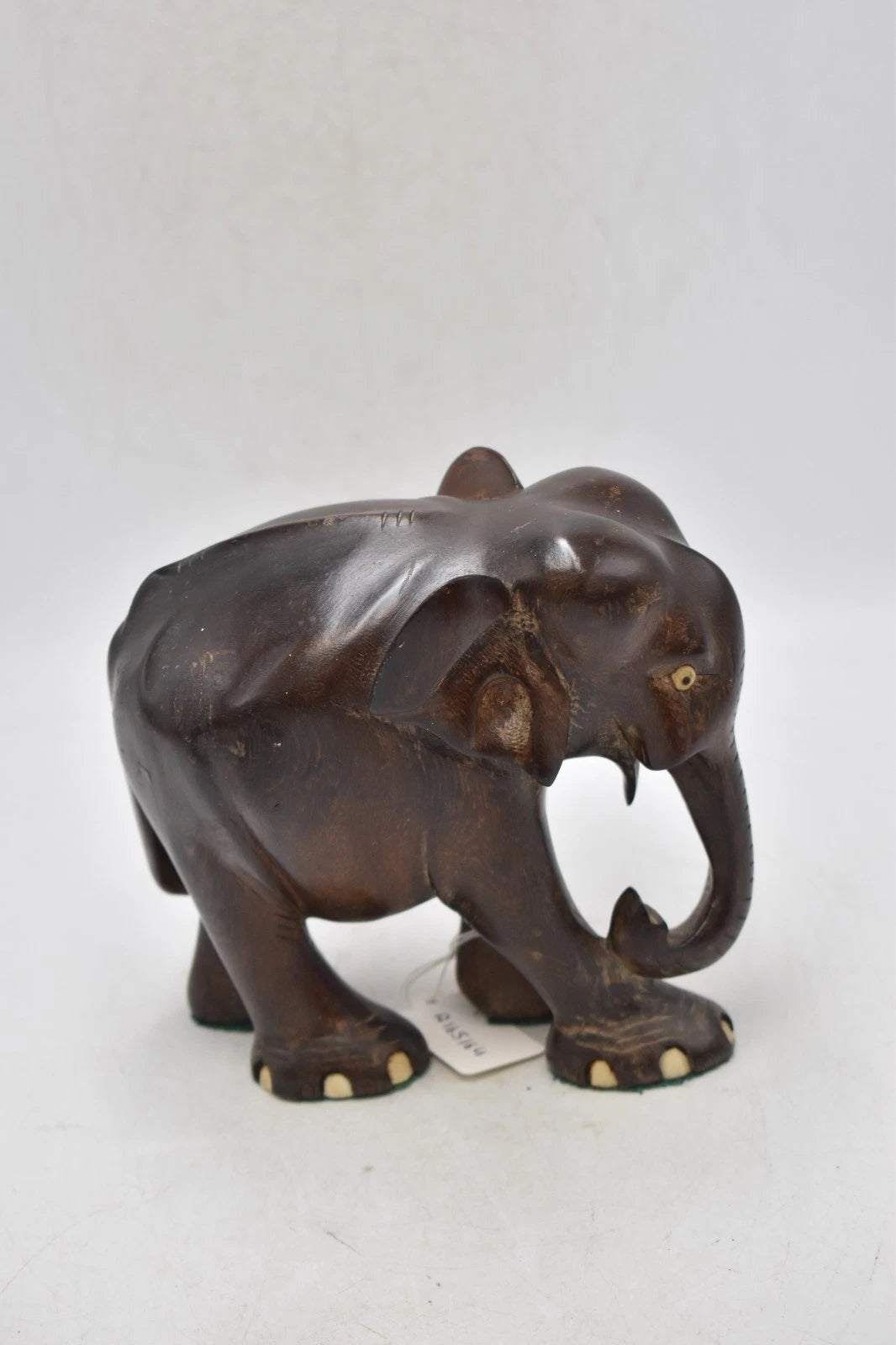 Antique Teak Wooden Elephant Statue Figurine Hand Carved