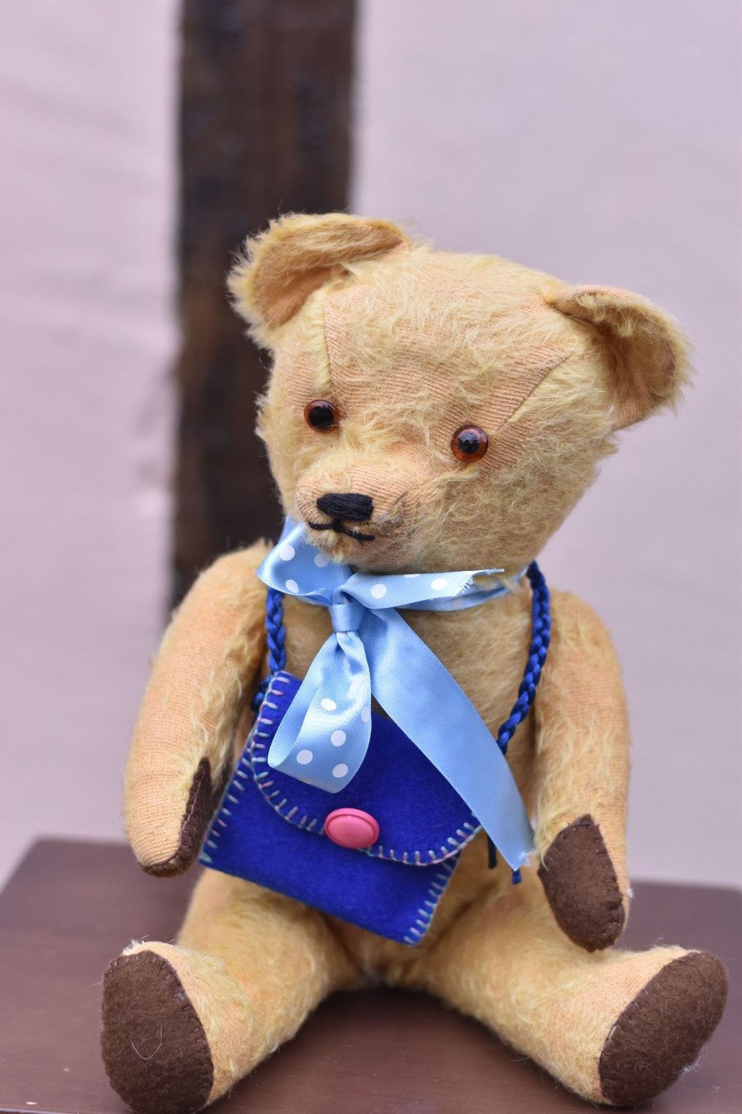 Vintage 1930s Berlex Toys Mohair Teddy Bear 38cm, Jointed, Glass Eyes, Australia
