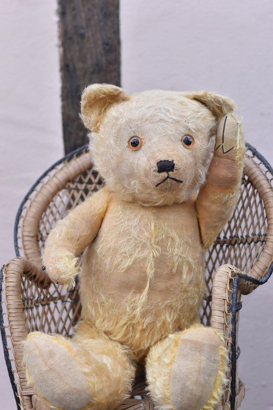 Vintage 1930s Alpha Farnell Mohair Teddy Bear 56cm Collectible Antique
