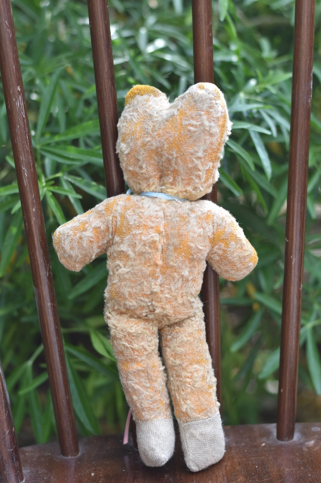 Vintage 1940s Mohair Teddy Bear 26cm, Non-Jointed, Collectible Antique Plush
