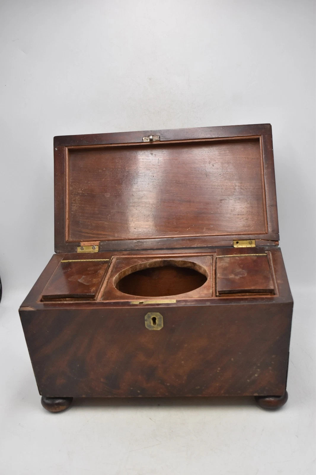 Antique Victorian Rosewood Tea Caddy Sarcophagus Box 30cm x 17cm x 16cm