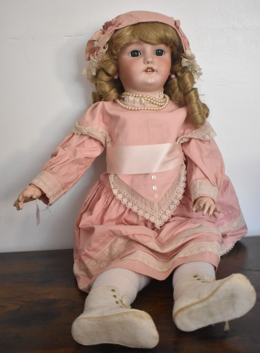 Antique CM Bergmann Simon & Halbig 13 1/2 Bisque Composite Girl Doll