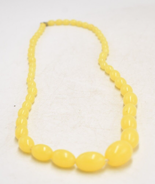 Art Deco Bakelite Butterscotch Amber Egg Yolk Graduated Beaded Necklace – 60cm